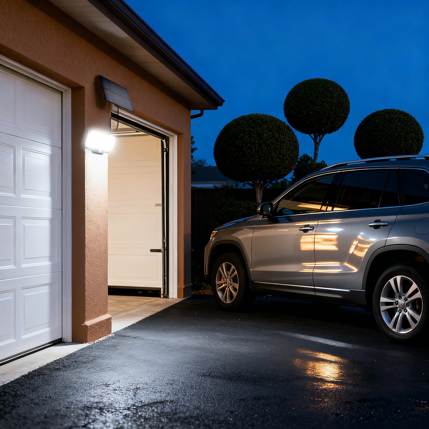 DA LIGHT Split Solarleuchte Außen Innen mit Fernbedienung, 234 LED Solarlampe mit 4,5m Kabel & Bewegungsmelder, 300LM 6500K, 3 Modi, IP65 Wasserdicht, Wandleuchte Solar für Schuppen, Garage und Garten
