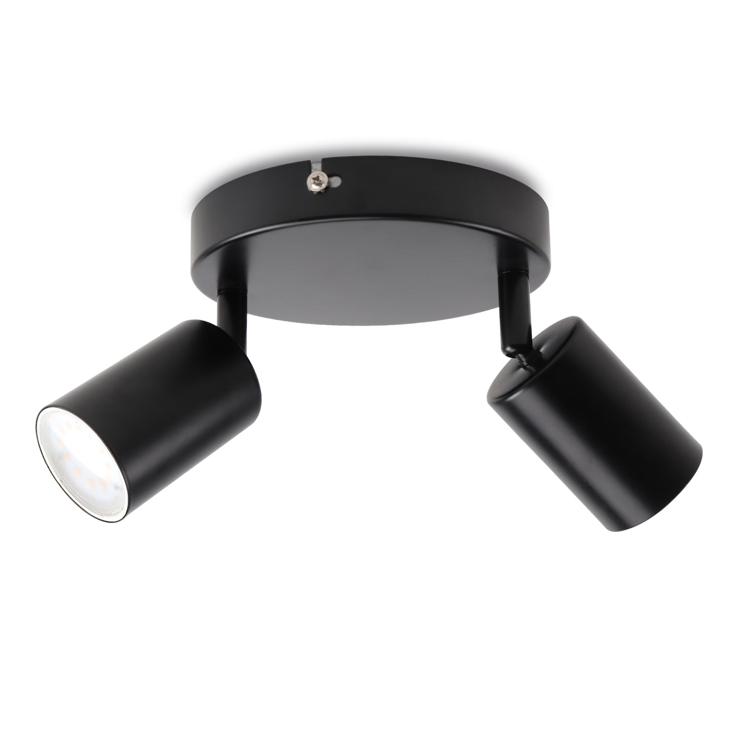 DA LIGHT Deckenstrahler 2 Flammig, Schwenkbar Deckenspot Wandspot 15CM, Deckenleuchte Schwarz GU10 (ohne Leuchenmittel) Spotlight Lampe Modern 230V Für Wohnzimmer Schlafzimmer Küchen
