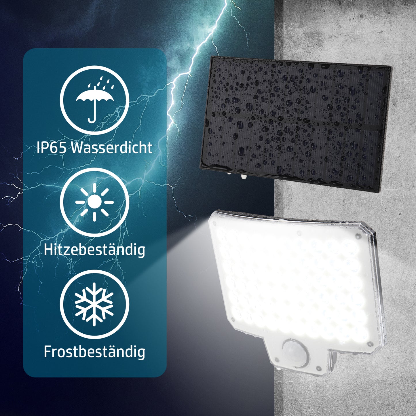 DA LIGHT Solarleuchte Außen 240 LED mit Bewegungsmelder & Fernbedienung – IP65 Wasserdicht, 3 Modi, Wandleuchte mit Separatem Solarpanel für Garten, Terrasse, Garage, Einfahrt