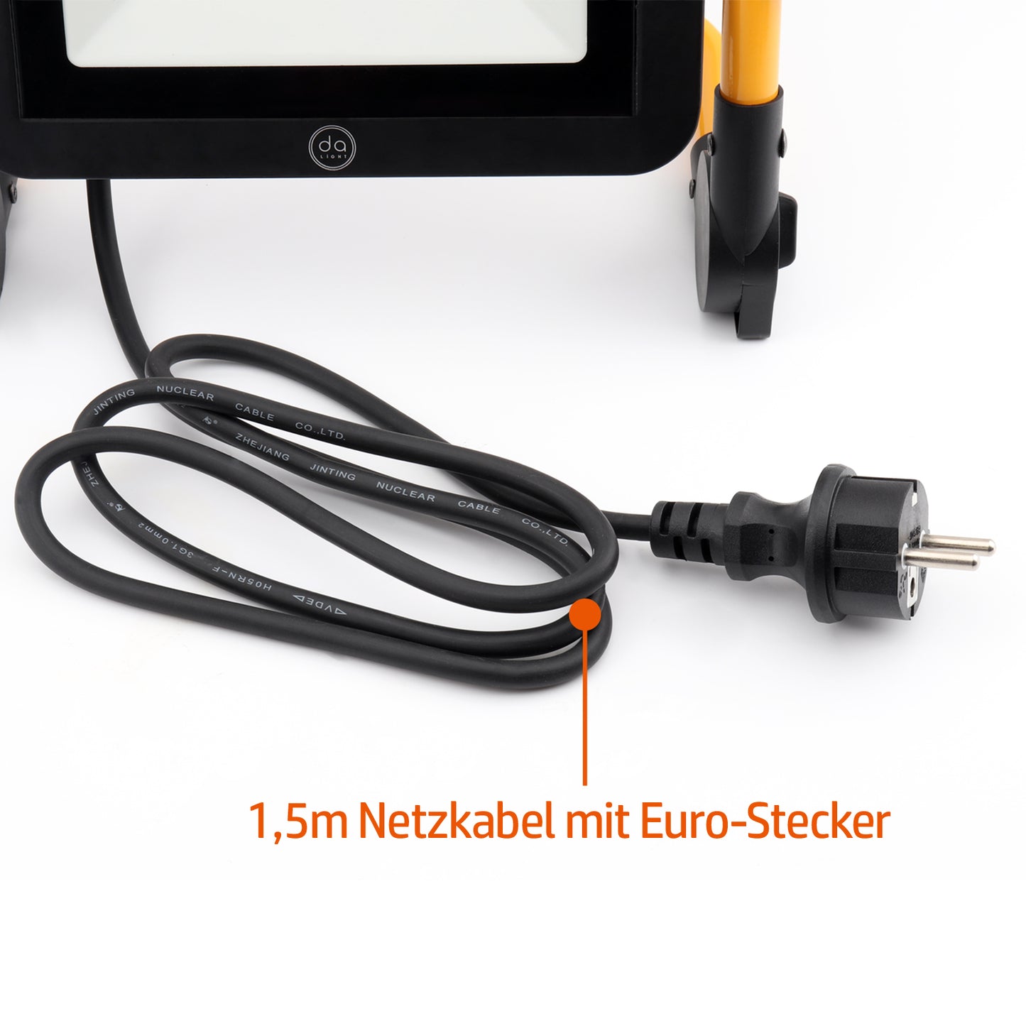 DA LIGHT LED Baustrahler LED Arbeitsleuchte Drehbar 1.5M Kabel mit Stecker, 50W 4500LM 6000K LED Strahler IP65 Wasserdicht Scheinwerfer für Außen Werkstatt Baustelle