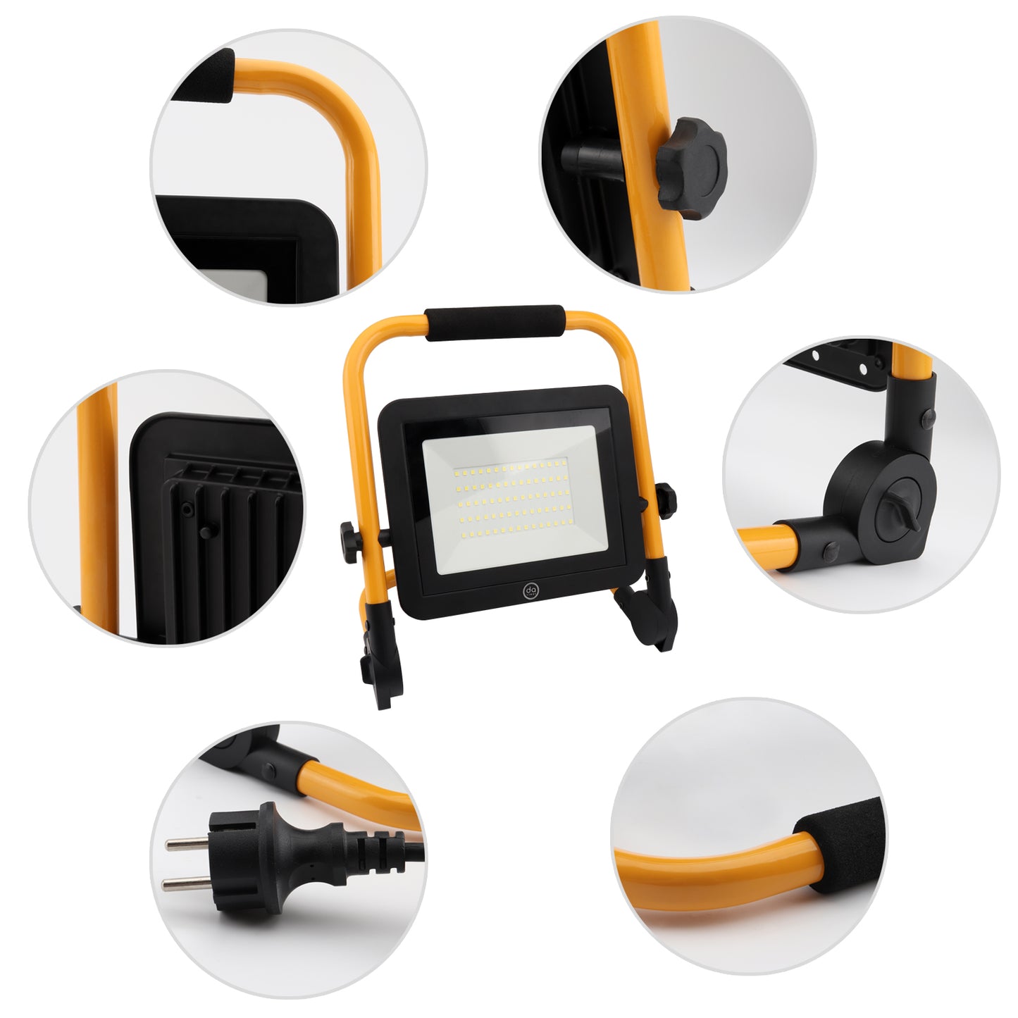 DA LIGHT LED Baustrahler LED Arbeitsleuchte Drehbar 1.5M Kabel mit Stecker, 50W 4500LM 6000K LED Strahler IP65 Wasserdicht Scheinwerfer für Außen Werkstatt Baustelle
