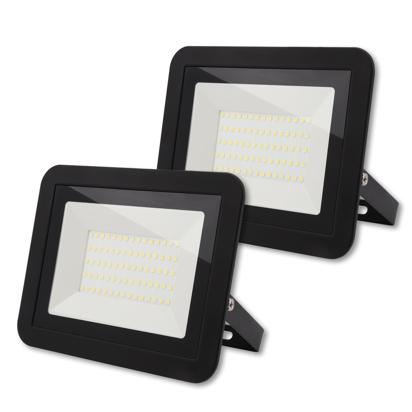 DA LIGHT 50W LED Strahler Außen & Innen, 6000K Kaltweiß 4500lm Außenleuchte Superhell, Fluter Außenstrahler Flutlicht IP65, Scheinwerfer 230V für Garten, Garage, Sportplatz (2 Stück)
