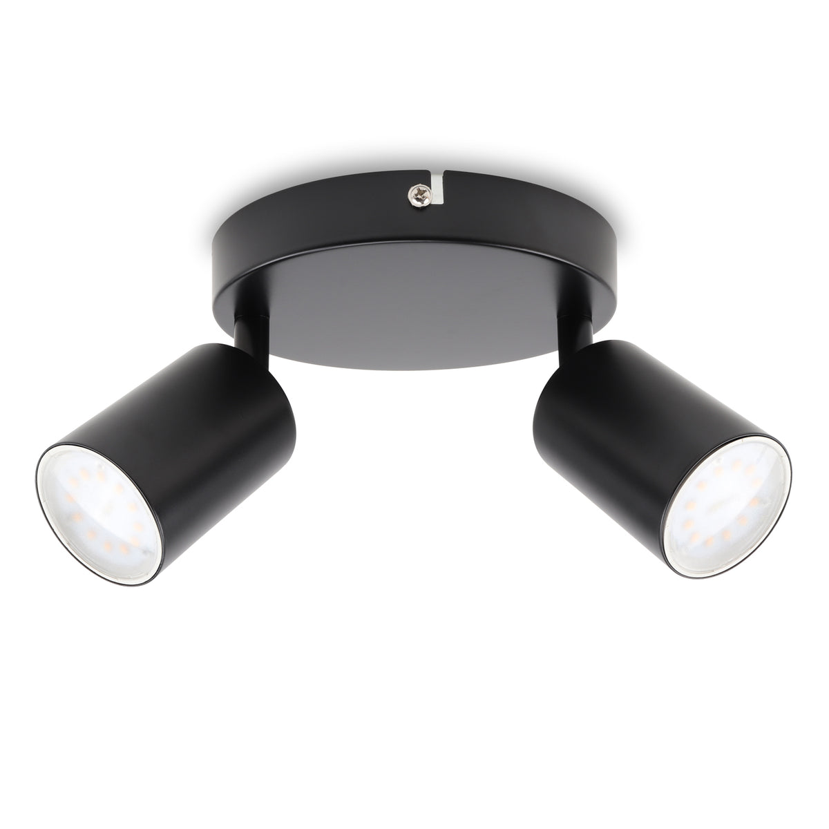 DA LIGHT Deckenstrahler 2 Flammig, Schwenkbar Deckenspot Wandspot 15CM, Deckenleuchte Schwarz GU10 (ohne Leuchenmittel) Spotlight Lampe Modern 230V Für Wohnzimmer Schlafzimmer Küchen