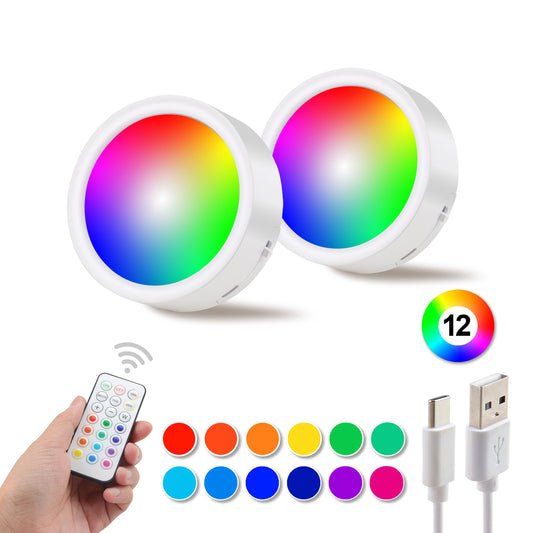 DA LIGHT Unterbauleuchte LED 2er Set RGBW Akku Fernbedienung Timer dimmbar | RGBW LED Unterbauleuchte 2er Set mit Akku & Fernbedienung – kabellos, dimmbar, 30/60 Min Timer, für Küche, Regal, Treppe