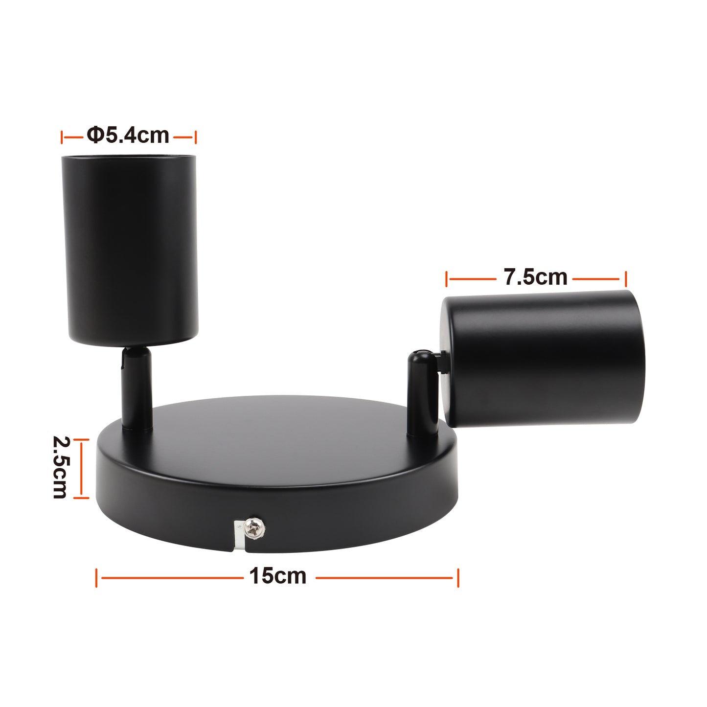 DA LIGHT Deckenstrahler 2 Flammig, Schwenkbar Deckenspot Wandspot 15CM, Deckenleuchte Schwarz GU10 (ohne Leuchenmittel) Spotlight Lampe Modern 230V Für Wohnzimmer Schlafzimmer Küchen