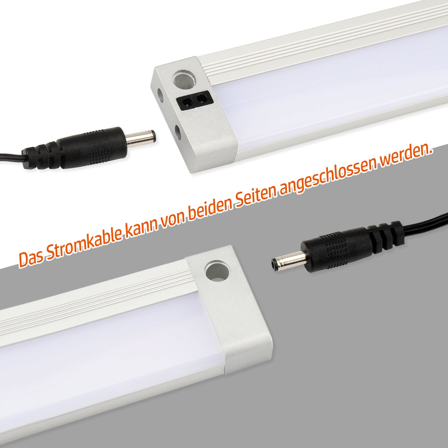 DA LIGHT LED Unterbauleuchte Küche mit Sensor – 57cm Schrankbeleuchtung Berührungslos – 4000K Neutralweiß 8W 620lm – 26V Niederspannung Küchenlampe für Arbeitsplatte & Vitrine, 1,5m Kabel