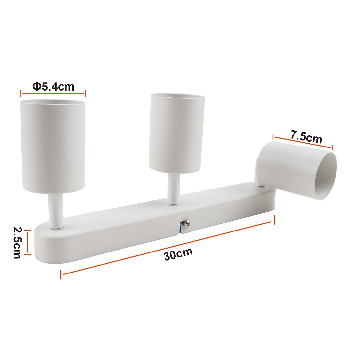 DA LIGHT LED Deckenlampe 3-flammig, Dreh und Schwenkbar Deckenstrahler Spotleuchte Wandspot 30CM, GU10 (ohne Leuchtenmittel) Retro/Vintage Deckenleuchte 230V Weiß für Wohnzimmer Schlafzimmer Küchen