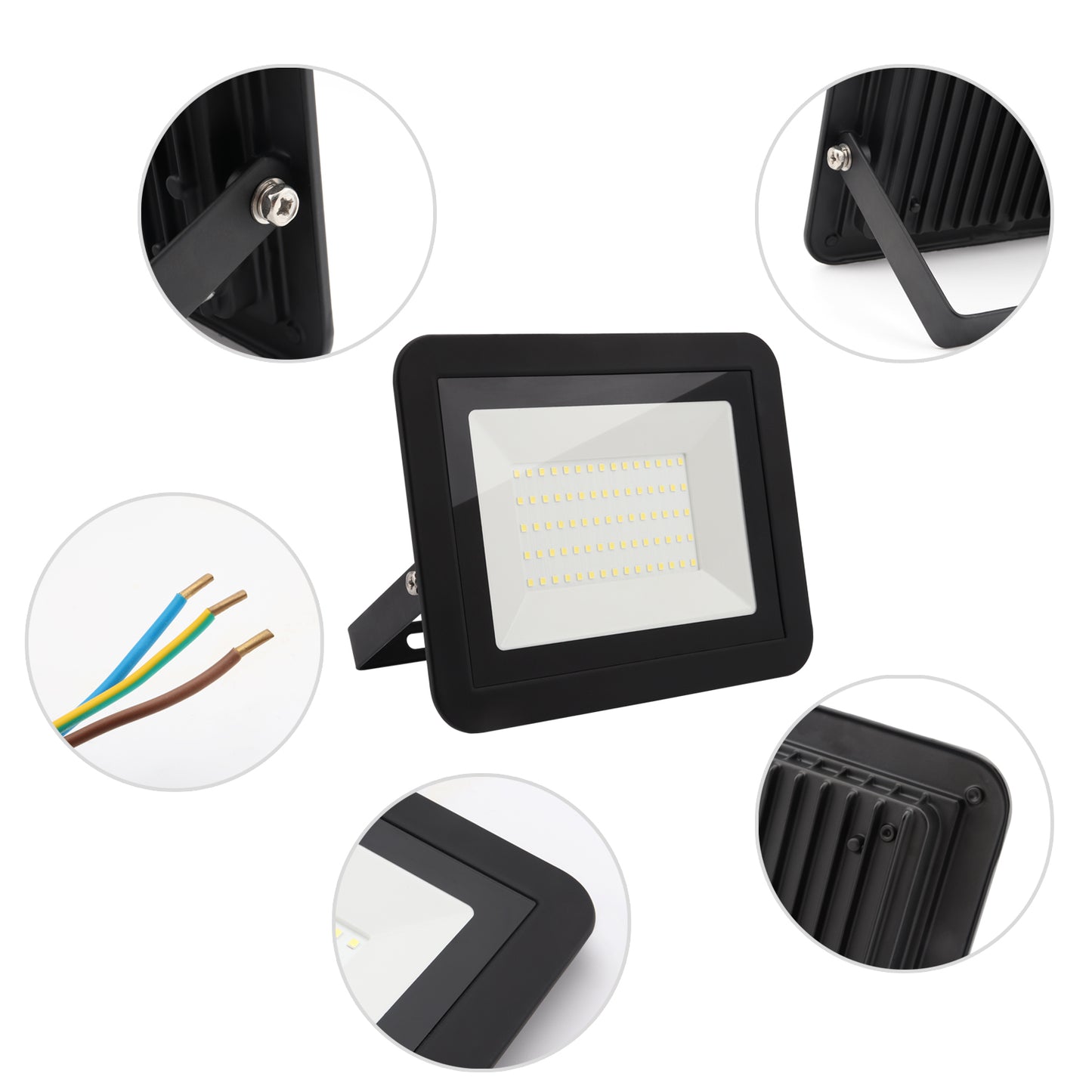 DA LIGHT 50W LED Strahler Außen & Innen, 6000K Kaltweiß 4500lm Außenleuchte Superhell, Fluter Außenstrahler Flutlicht IP65, Scheinwerfer 230V für Garten, Garage, Sportplatz (2 Stück)