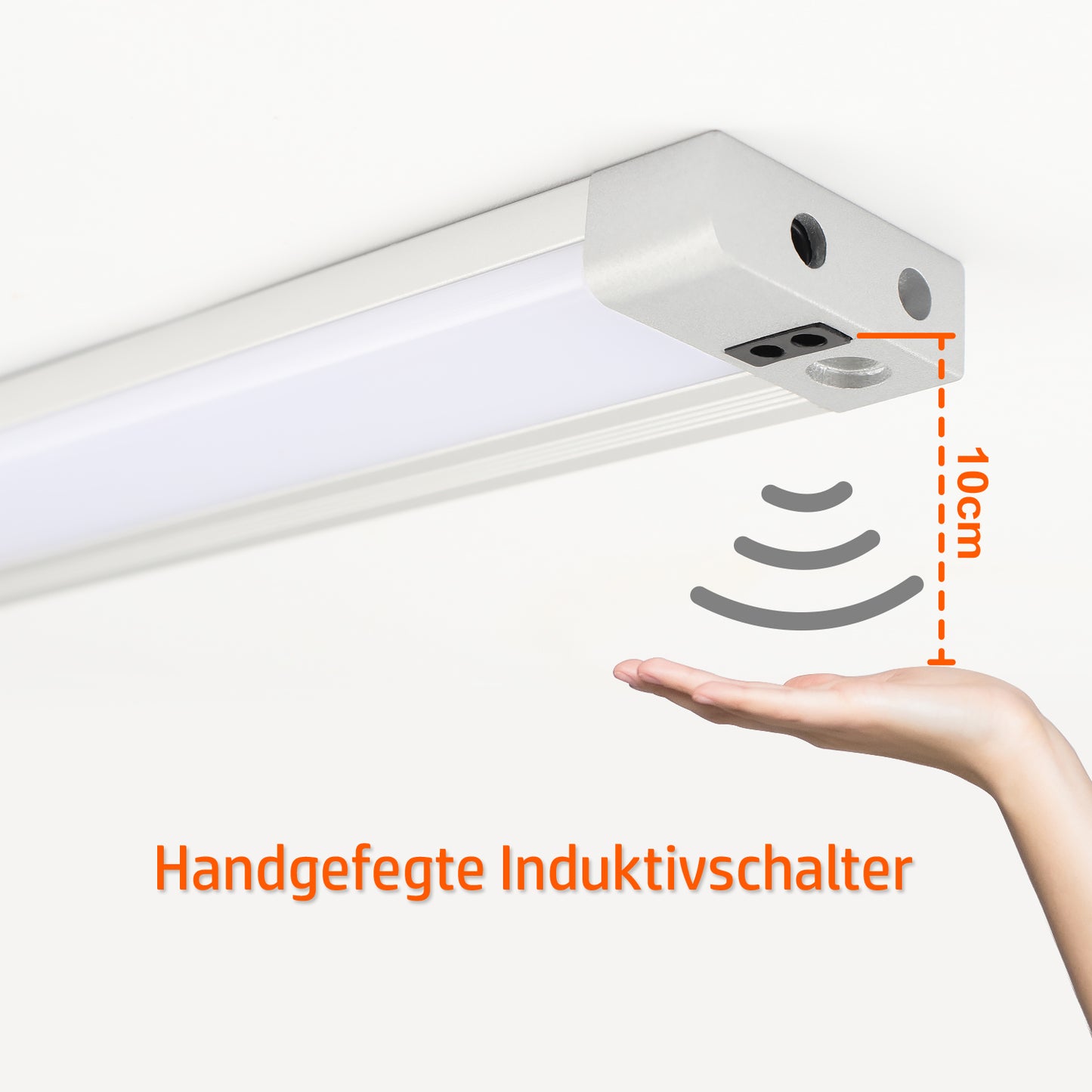 DA LIGHT LED Unterbauleuchte Küche mit Sensor – 57cm Schrankbeleuchtung Berührungslos – 4000K Neutralweiß 8W 620lm – 26V Niederspannung Küchenlampe für Arbeitsplatte & Vitrine, 1,5m Kabel