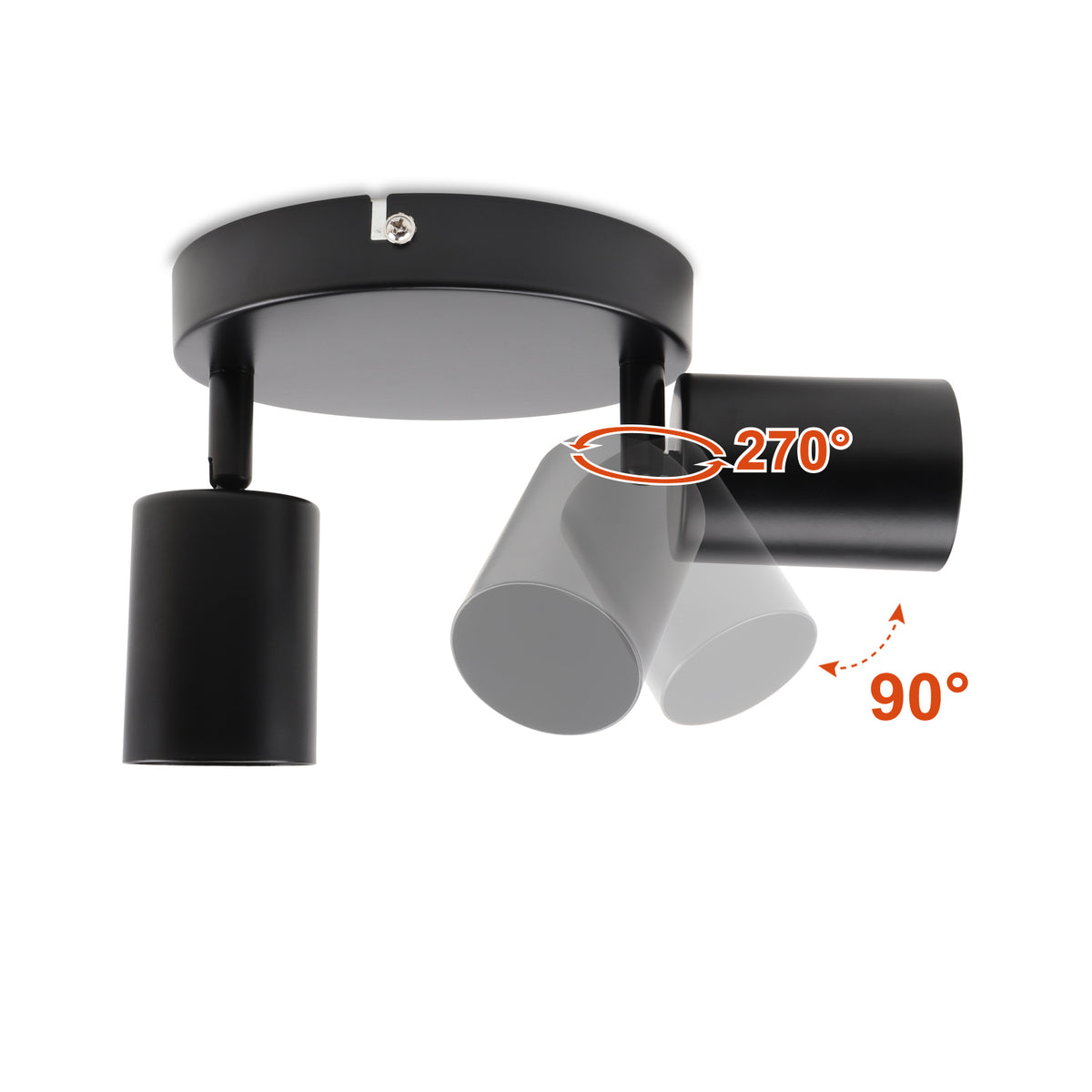DA LIGHT Deckenstrahler 2 Flammig, Schwenkbar Deckenspot Wandspot 15CM, Deckenleuchte Schwarz GU10 (ohne Leuchenmittel) Spotlight Lampe Modern 230V Für Wohnzimmer Schlafzimmer Küchen