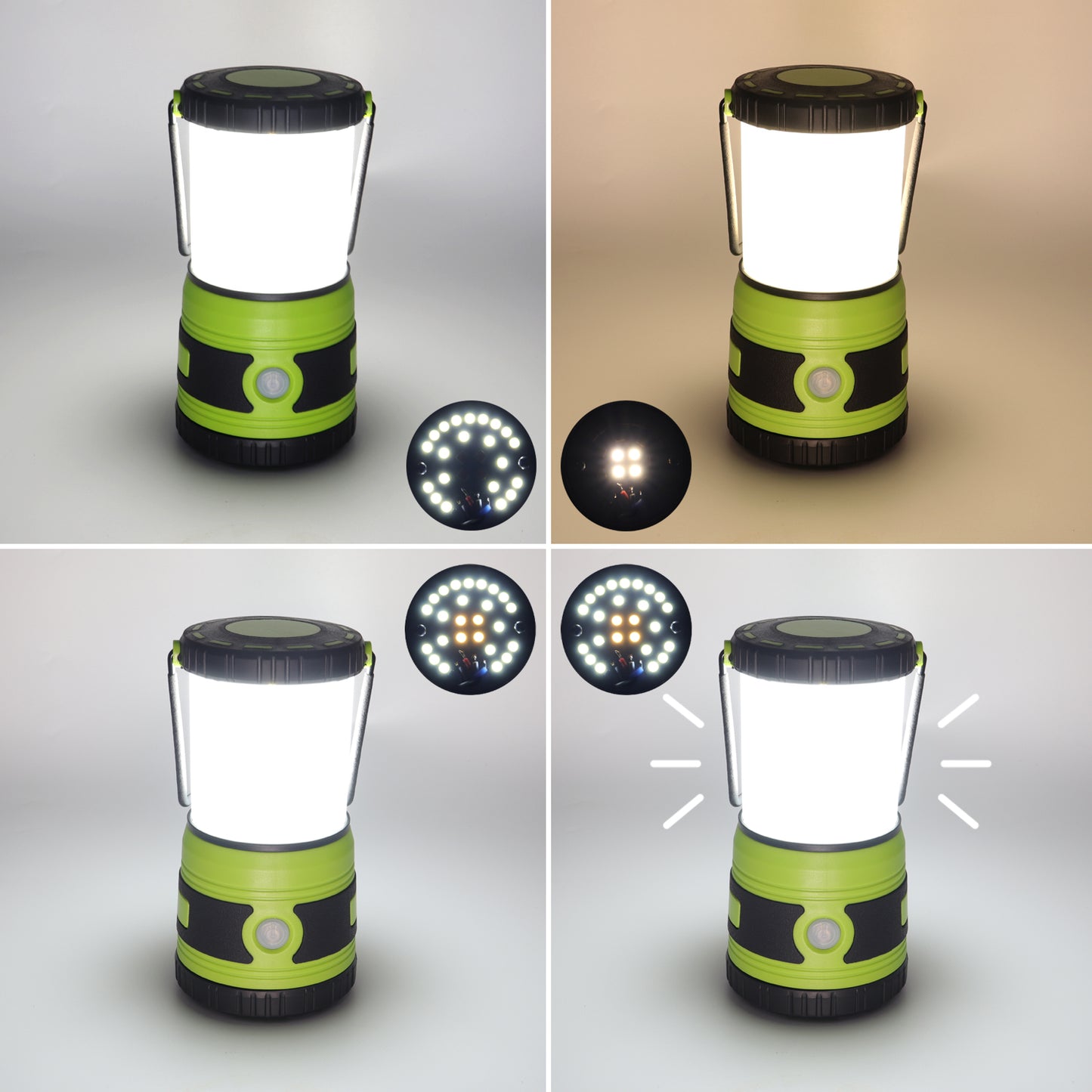 DA LIGHT LED Campinglampe Superhelle 1500 Lumen 4 Lichtmodi Dimmbarer Suchscheinwerfer Batteriebetriebene Notlampe Geeignet für Nachtwanderungen Zeltbeleuchtung Notfälle Stromausfälle usw (Grün)