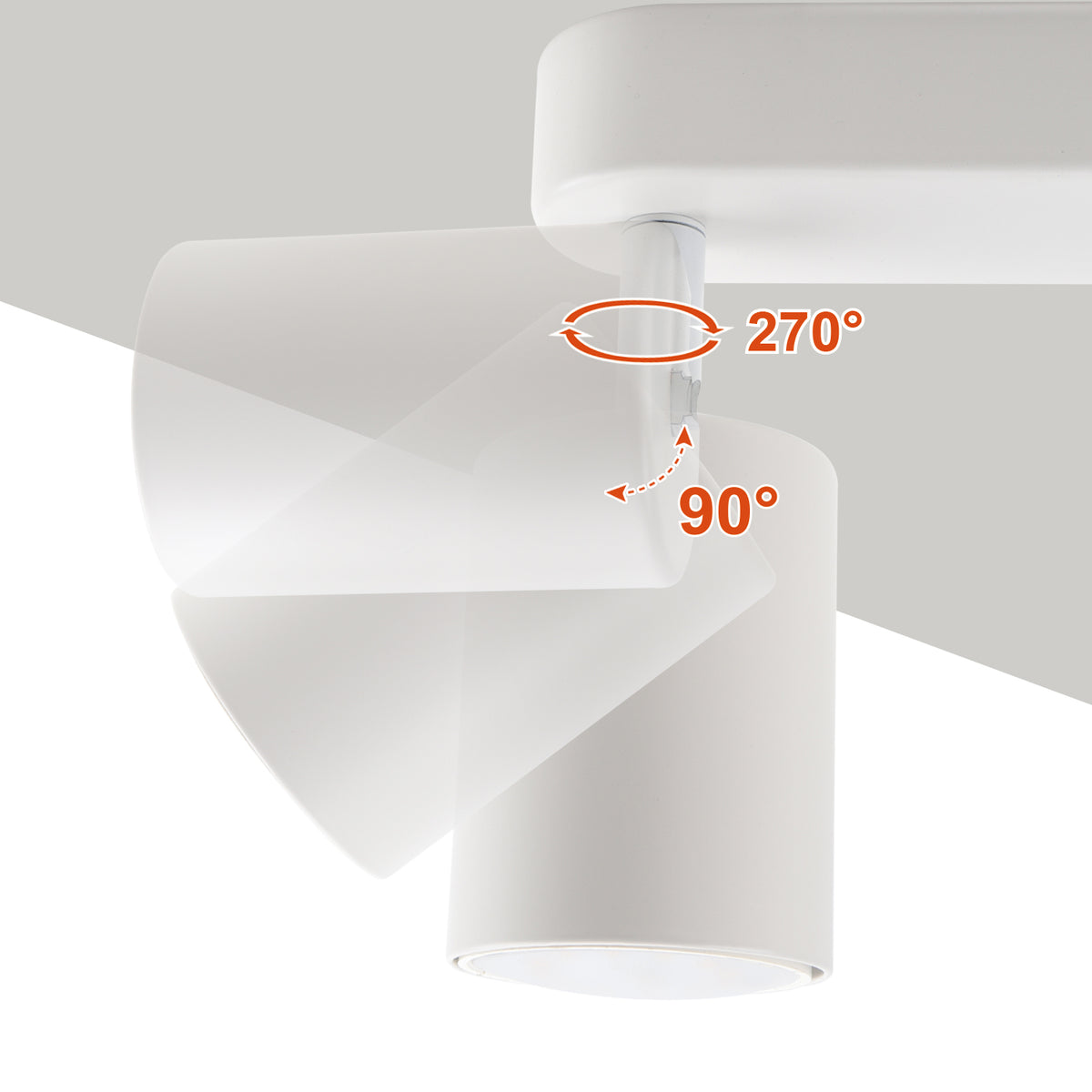 DA LIGHT LED Deckenlampe 3-flammig, Dreh und Schwenkbar Deckenstrahler Spotleuchte Wandspot 30CM, GU10 (ohne Leuchtenmittel) Retro/Vintage Deckenleuchte 230V Weiß für Wohnzimmer Schlafzimmer Küchen