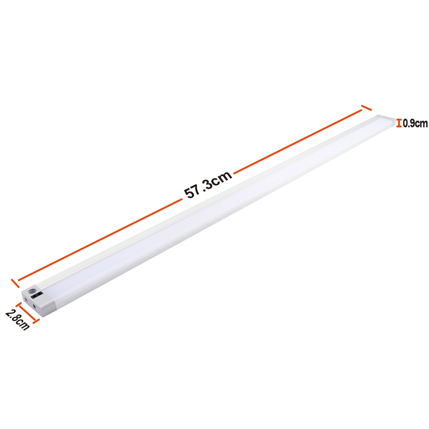 DA LIGHT LED Unterbauleuchte Küche mit Sensor – 57cm Schrankbeleuchtung Berührungslos – 4000K Neutralweiß 8W 620lm – 26V Niederspannung Küchenlampe für Arbeitsplatte & Vitrine, 1,5m Kabel