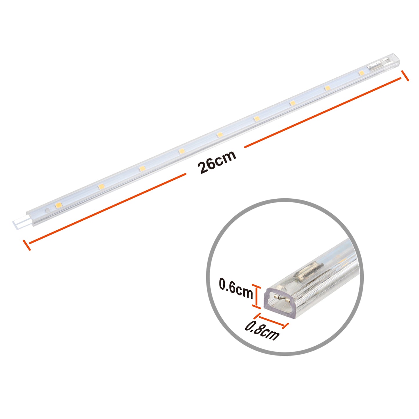 LED Unterbauleuchte 8W 760lm 3000K mit Schalter, erweiterbar, 6x26cm für Küche, Schrank und Vitrine. Warmweißes Licht, Stecksystem zum Erweitern, einfache Montage ohne Werkzeug.