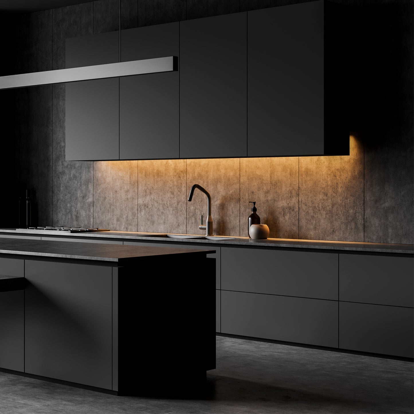 LED Unterbauleuchte 8W 760lm 3000K mit Schalter, erweiterbar, 6x26cm für Küche, Schrank und Vitrine. Warmweißes Licht, Stecksystem zum Erweitern, einfache Montage ohne Werkzeug.