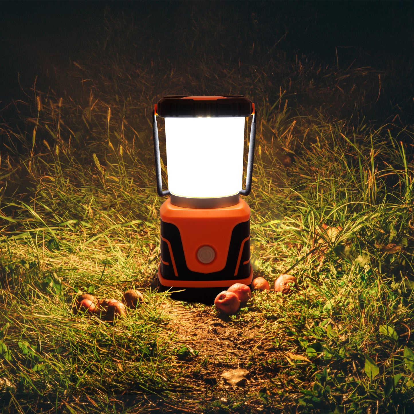 DA LIGHT LED Campinglampe Superhelle 1500 Lumen 4 Lichtmodi Dimmbarer Suchscheinwerfer Batteriebetriebene Notlampe Geeignet für Nachtwanderungen Zeltbeleuchtung Notfälle Stromausfälle usw. (Orange)