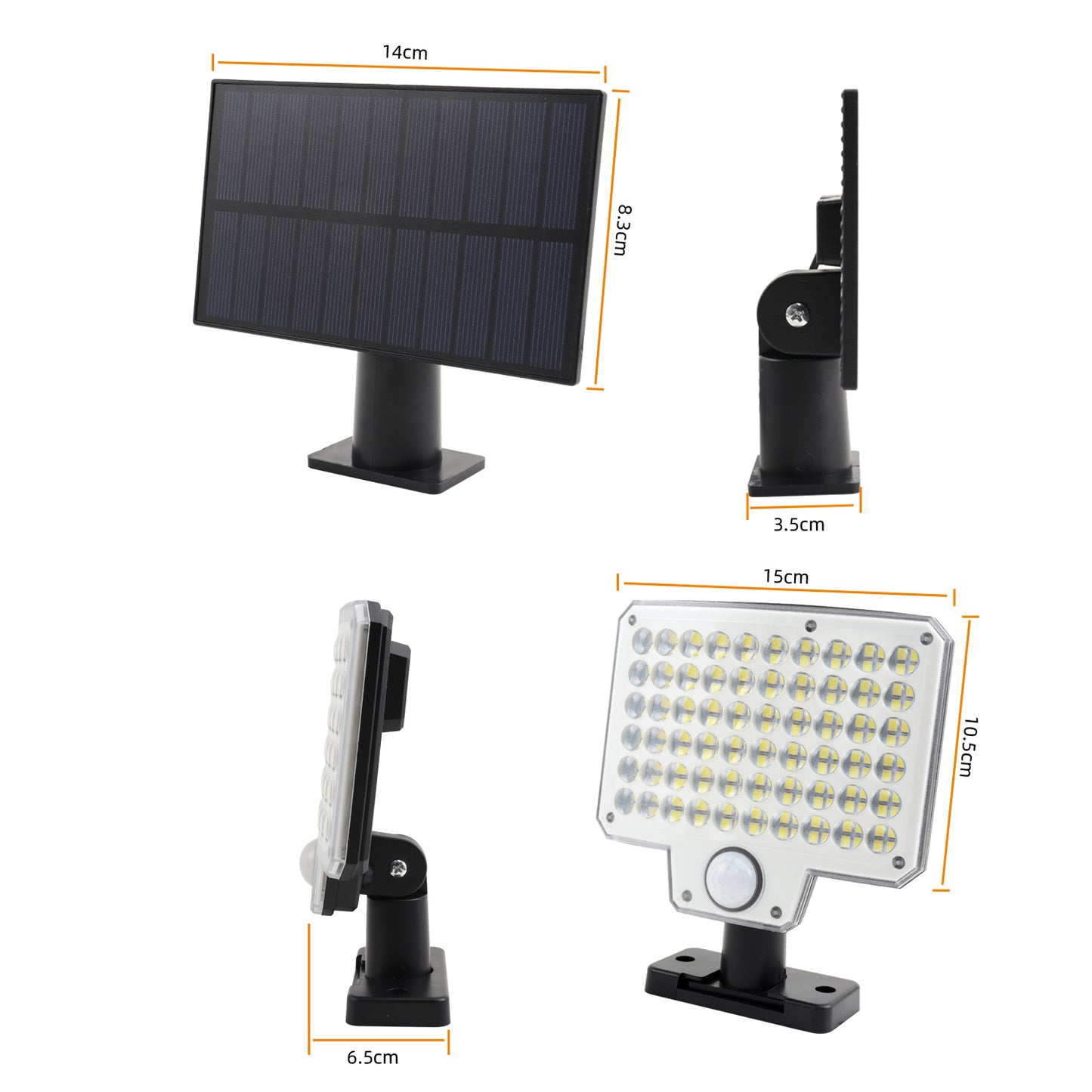 DA LIGHT Solarleuchte Außen 240 LED mit Bewegungsmelder & Fernbedienung – IP65 Wasserdicht, 3 Modi, Wandleuchte mit Separatem Solarpanel für Garten, Terrasse, Garage, Einfahrt