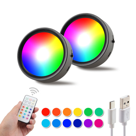 DA LIGHT Unterbauleuchte LED 2er Set Schwarz RGBW Akku Fernbedienung Timer | Schwarze RGBW LED Unterbauleuchte 2er Set mit Akku & Fernbedienung – kabellos, dimmbar, Timer, für Küche, Vitrine & Regal