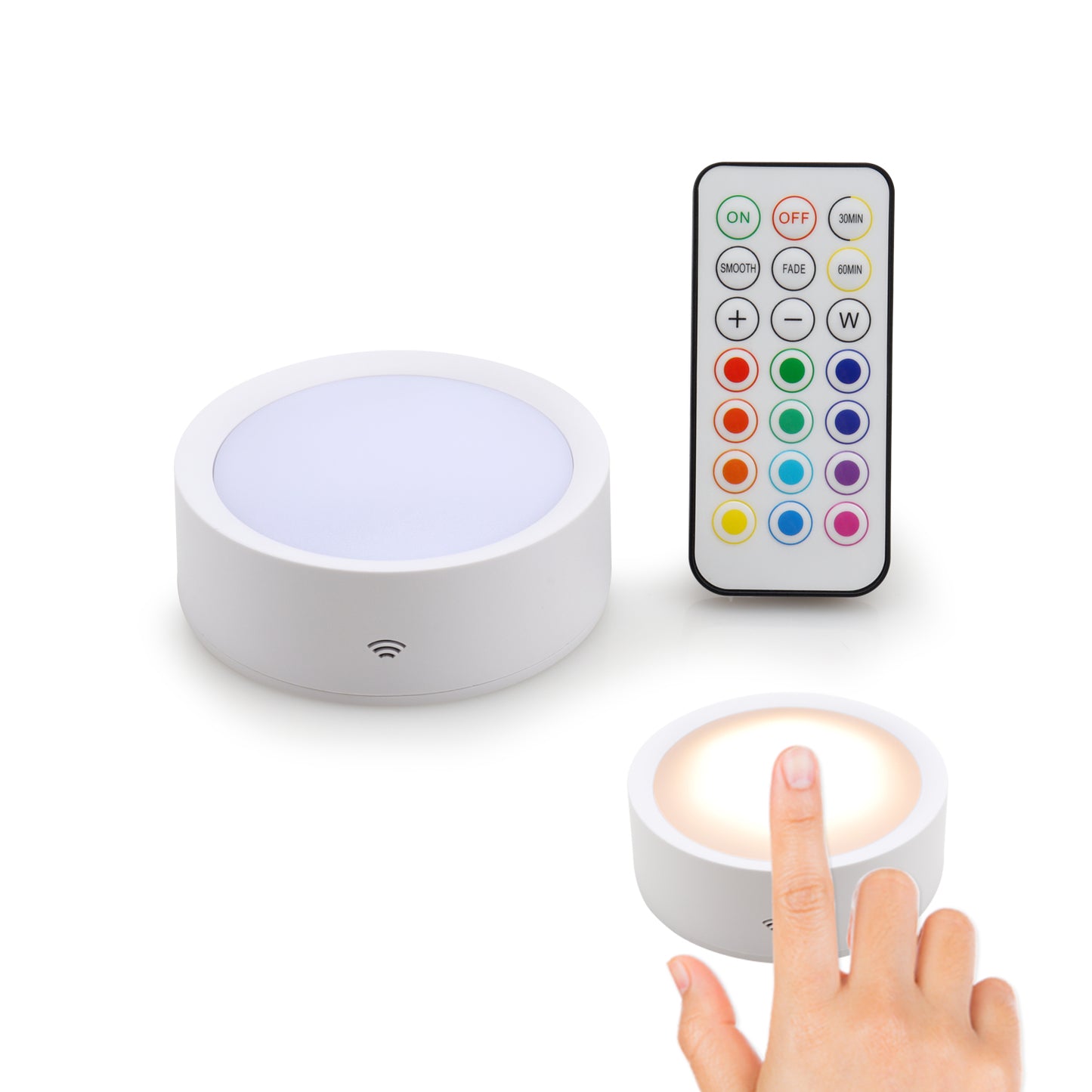 DA LIGHT Unterbauleuchte LED 2er Set RGBW Akku Fernbedienung Timer dimmbar | RGBW LED Unterbauleuchte 2er Set mit Akku & Fernbedienung – kabellos, dimmbar, 30/60 Min Timer, für Küche, Regal, Treppe