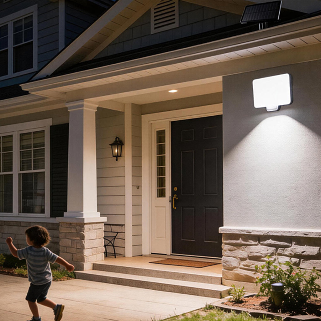 DA LIGHT Solarleuchte Aussen 294 LED Bewegungsmelder IP65 2-in-1 4 Modi | 2-in-1 Solarlampe: 294 LED, Bewegungsmelder, 1800mAh, IP65 wasserdicht – flexibel als Wandleuchte oder getrennt